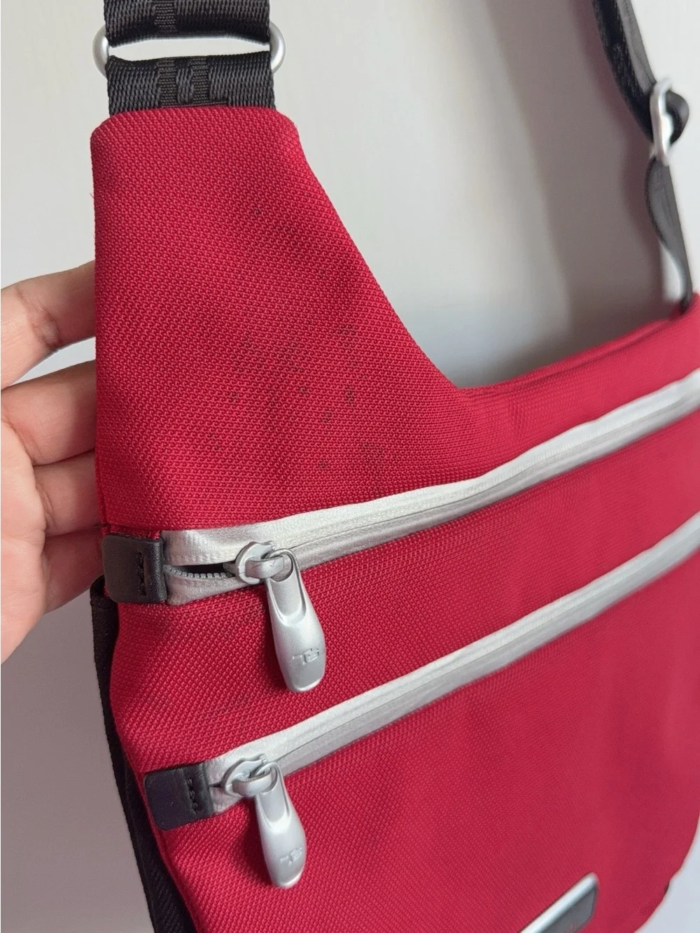 Tumi Red Synthetic Crossbody Messenger Bag